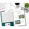 Better Office Products 2 Pocket Paper Folders Portfolio W/Prongs, Matte Texture, Letter Size, Teal, 50PK 84241 - alternate 2